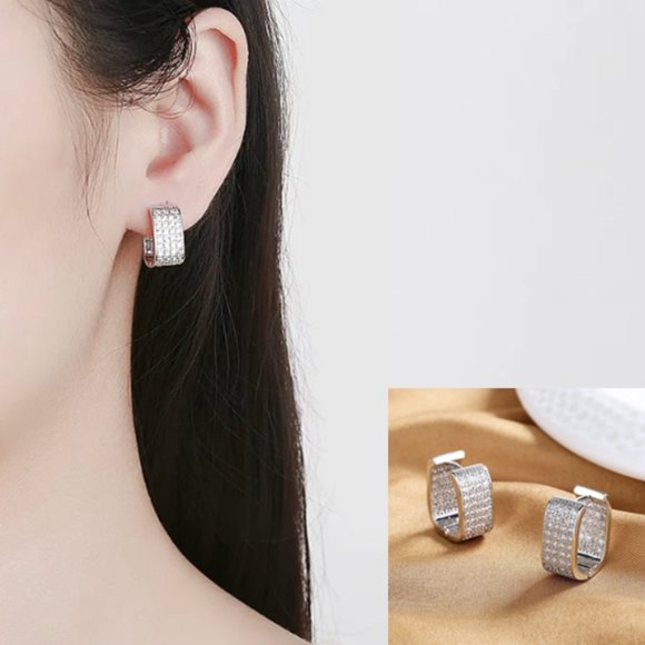 🍏50% OFF/3+...CZ U-shape Hoop Earrings - Picture 6 of 13